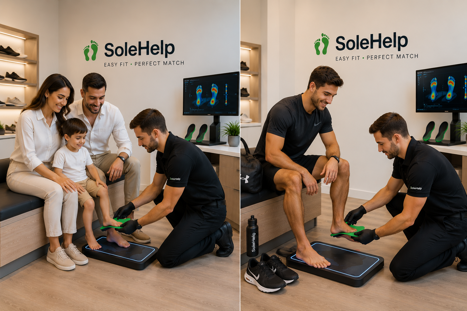 SoleHelp specialist fitting custom orthotic insoles for clients in the Malta studio